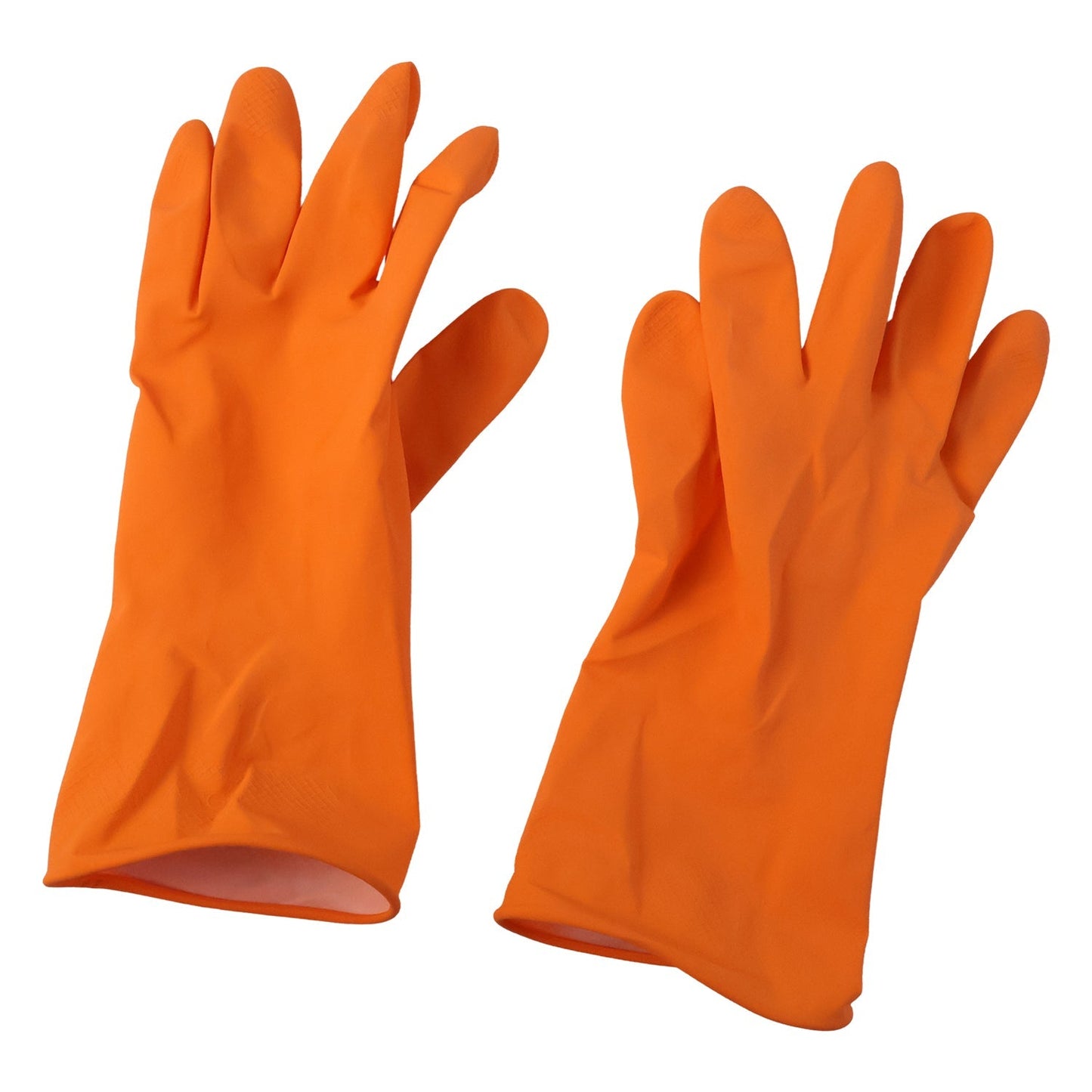 Large Victor Orange Cleaning Rubber Gloves Reusable Kitchen Dishwash (1 Pair)