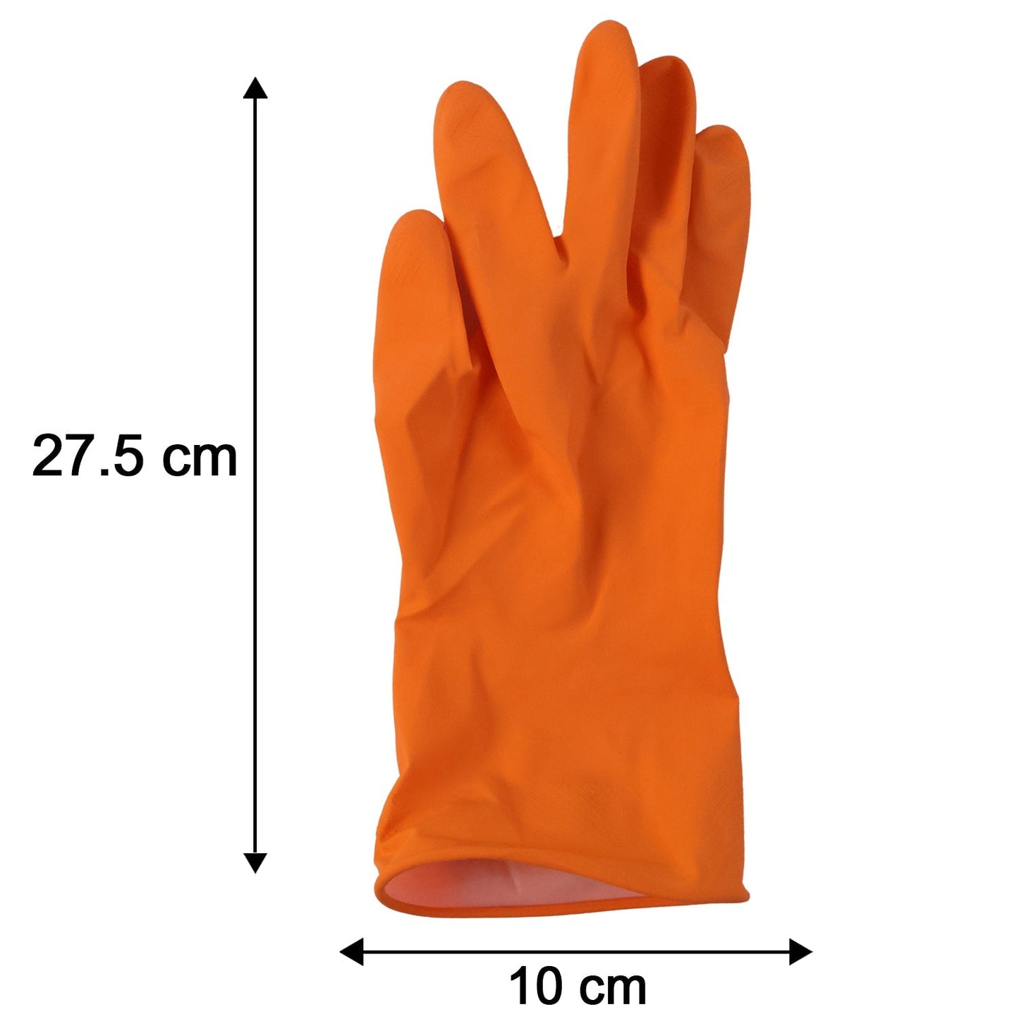 Large Victor Orange Cleaning Rubber Gloves Reusable Kitchen Dishwash (1 Pair)