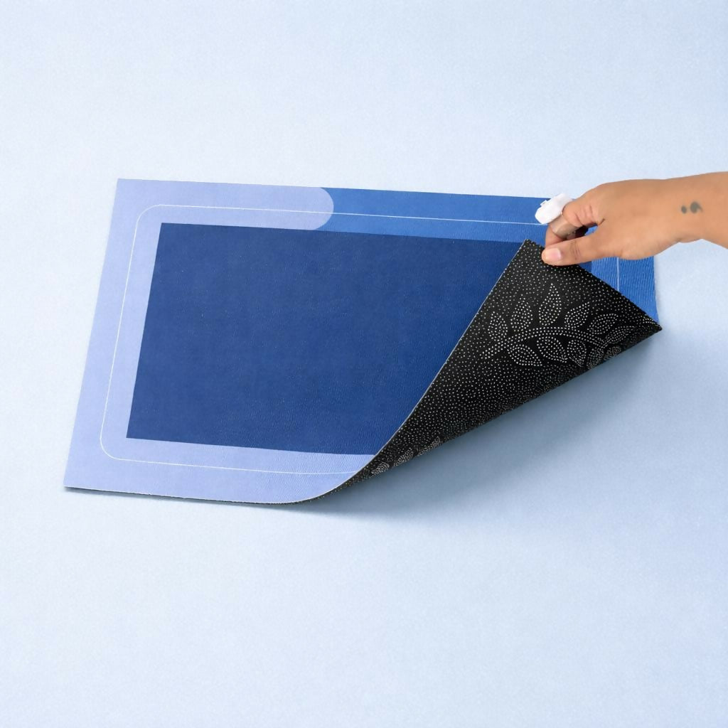 Rectangle B Grade Bathroom Mat â€“ Waterproof Quick-Dry Floor Mat Blue (100Gm)
