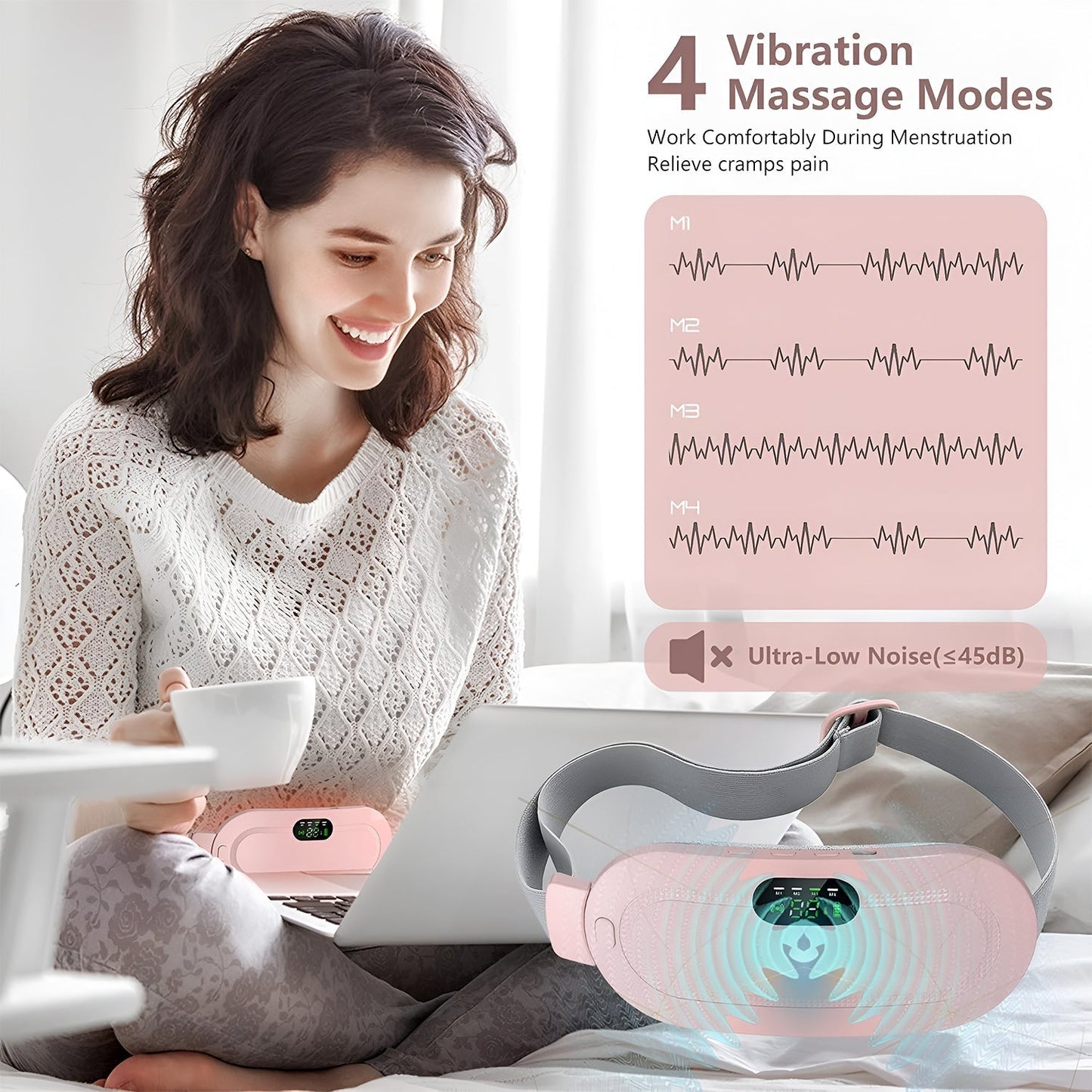Electric Rechargeable Heating Belt for Waist & Abdomen (1 Pc)