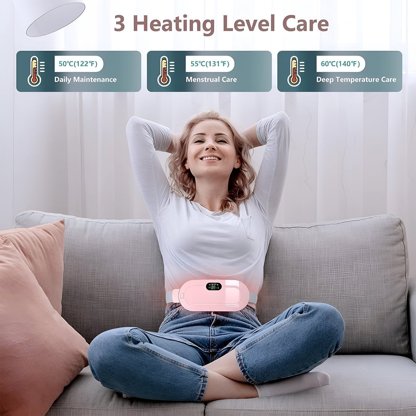 Electric Rechargeable Heating Belt for Waist & Abdomen (1 Pc)