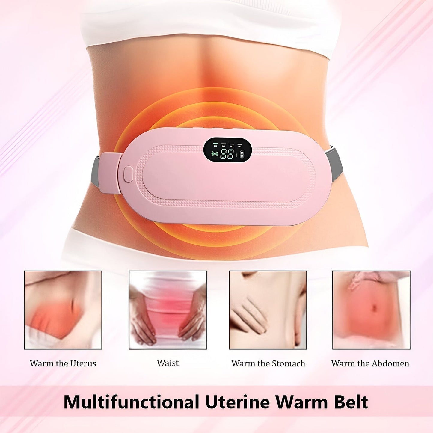 Electric Rechargeable Heating Belt for Waist & Abdomen (1 Pc)