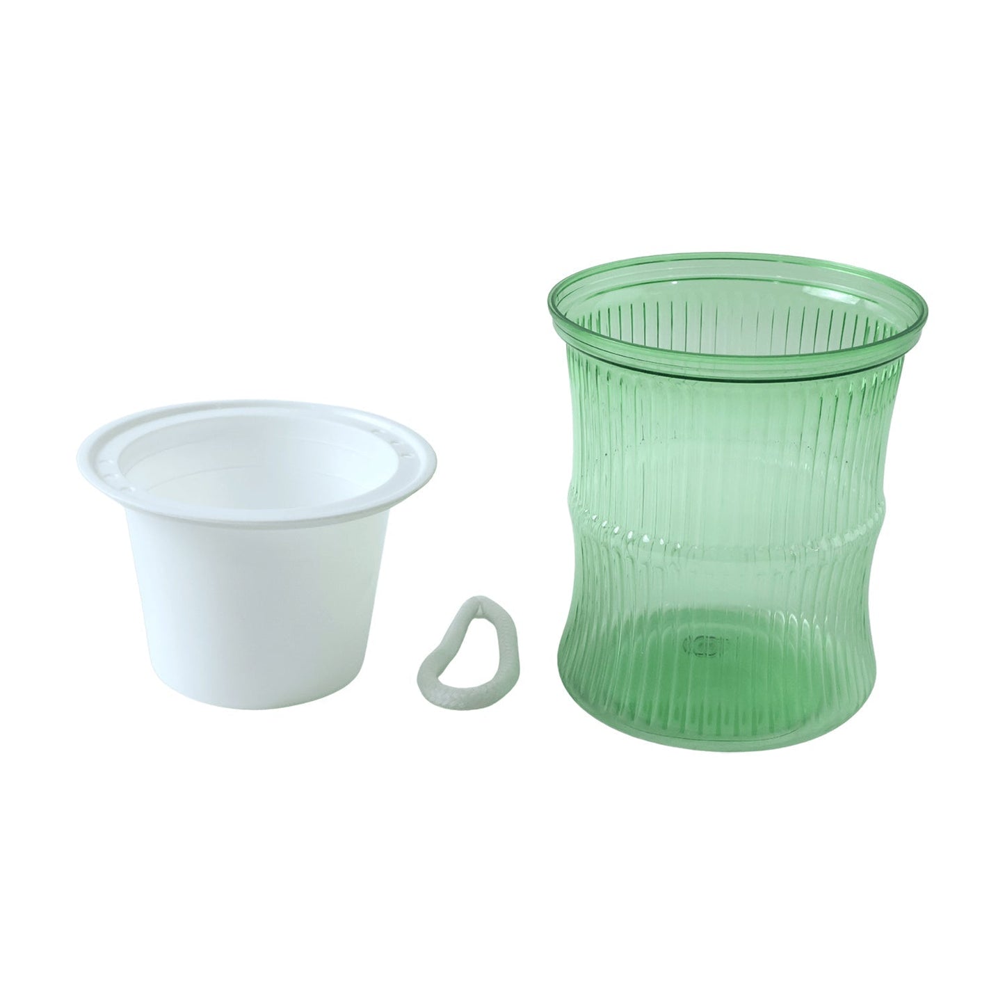 Self-Watering Bamboo Style Plastic Flower Pot with Cotton Wick (1 Pc)