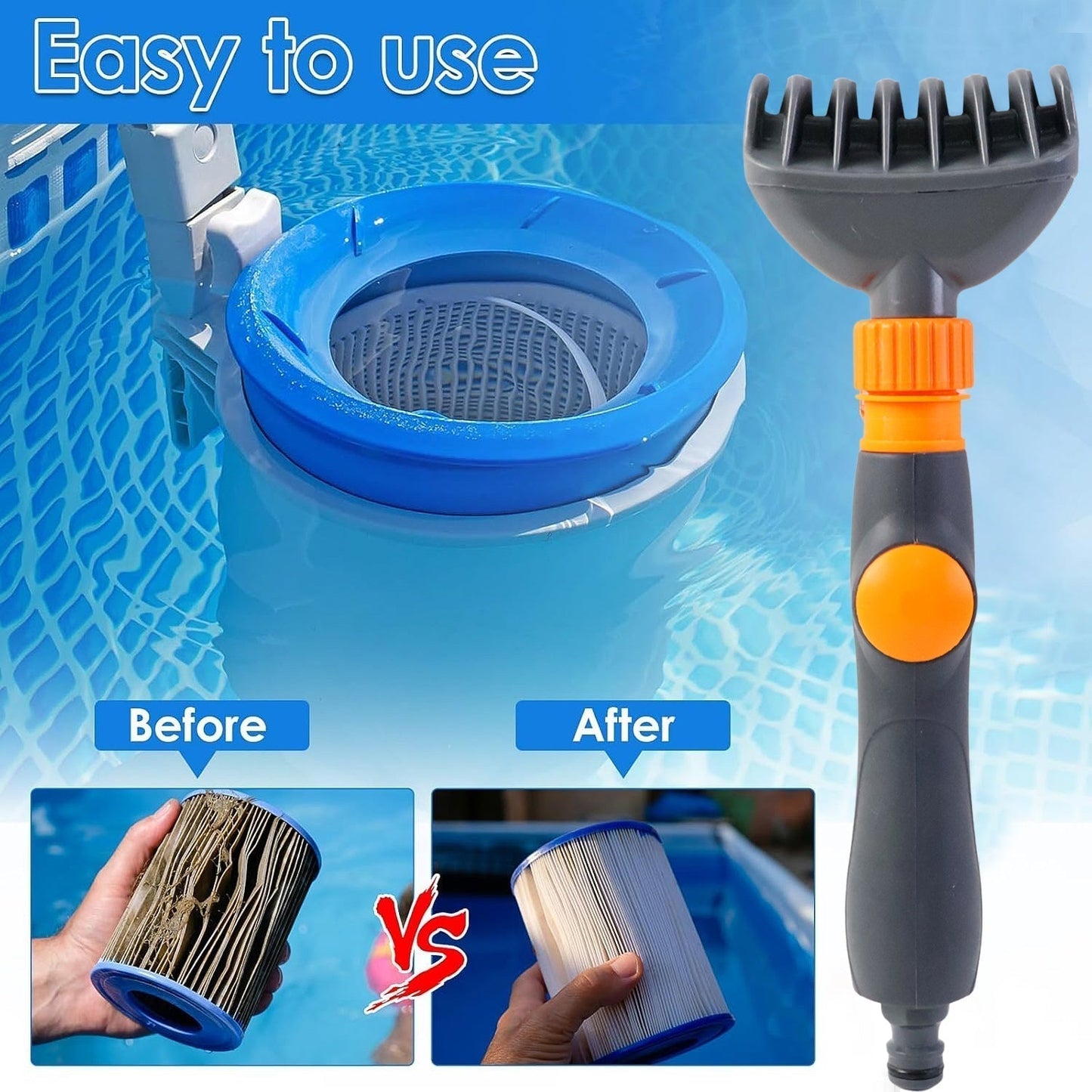 High-Pressure Pool Filter Cartridge Cleaner Nozzle (1 Pc)