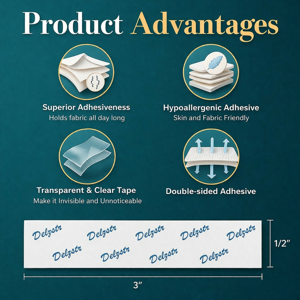 Double Sided Clothing Tape Strips for Fabric & Skin Hold