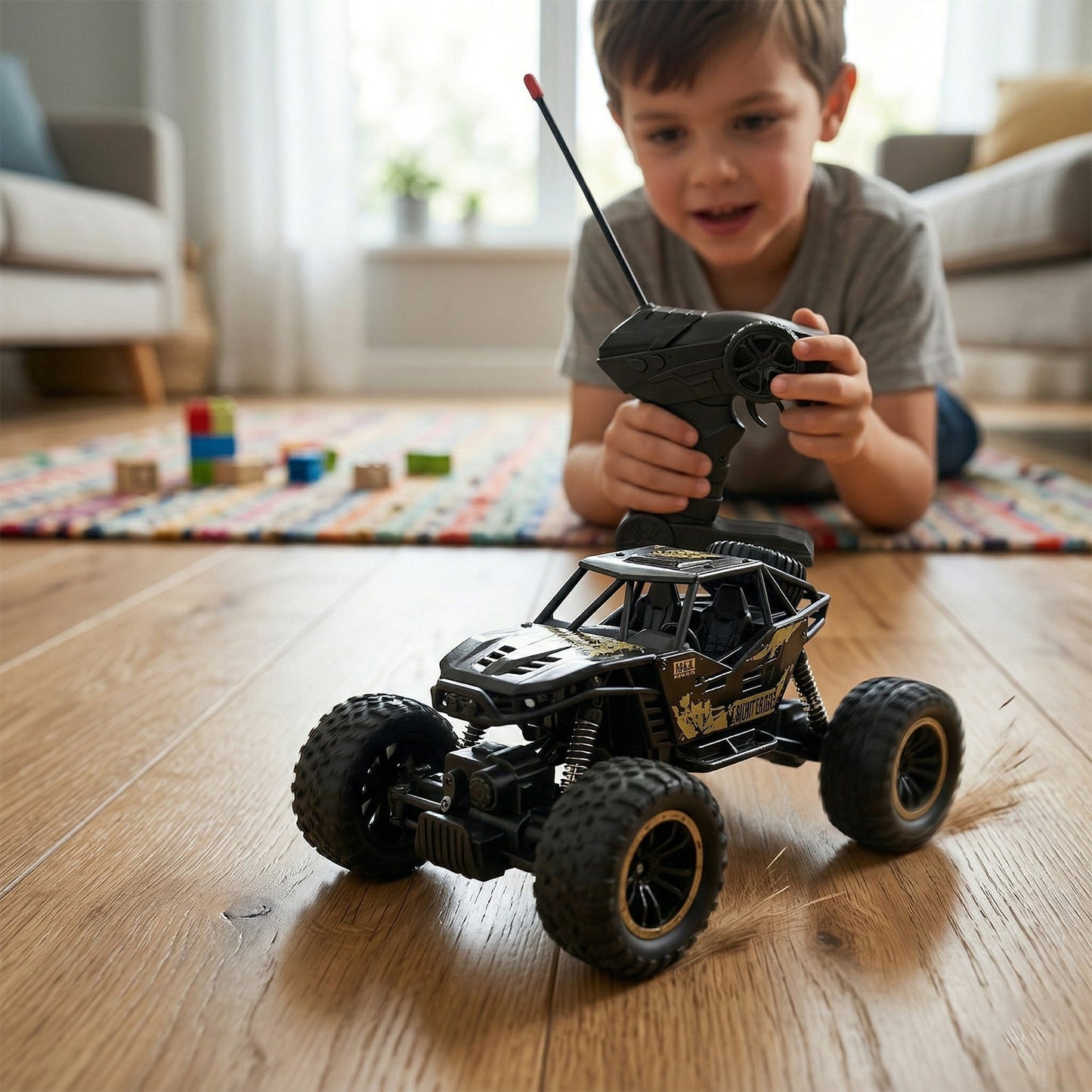 Rock Crawler Monster RC Truck All Terrain Stunt Racing Car Rechargeable Indoor Outdoor Toy Car