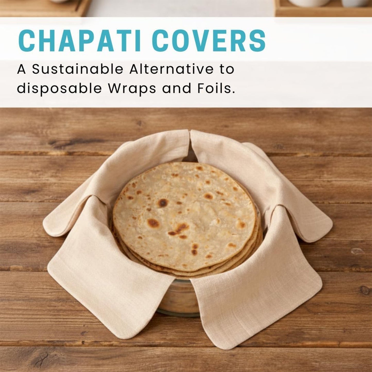 Pure Cotton Roti Mate Cloth, Round roti Cover (51 Ã— 51 Cm, 1 Pc)