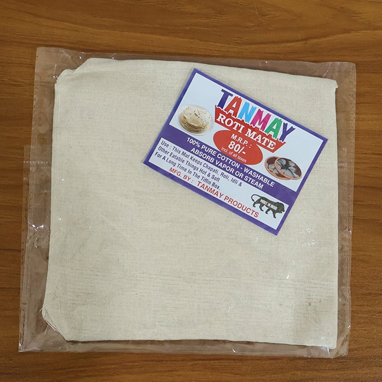 Pure Cotton Roti Mate Cloth, Round roti Cover (51 Ã— 51 Cm, 1 Pc)