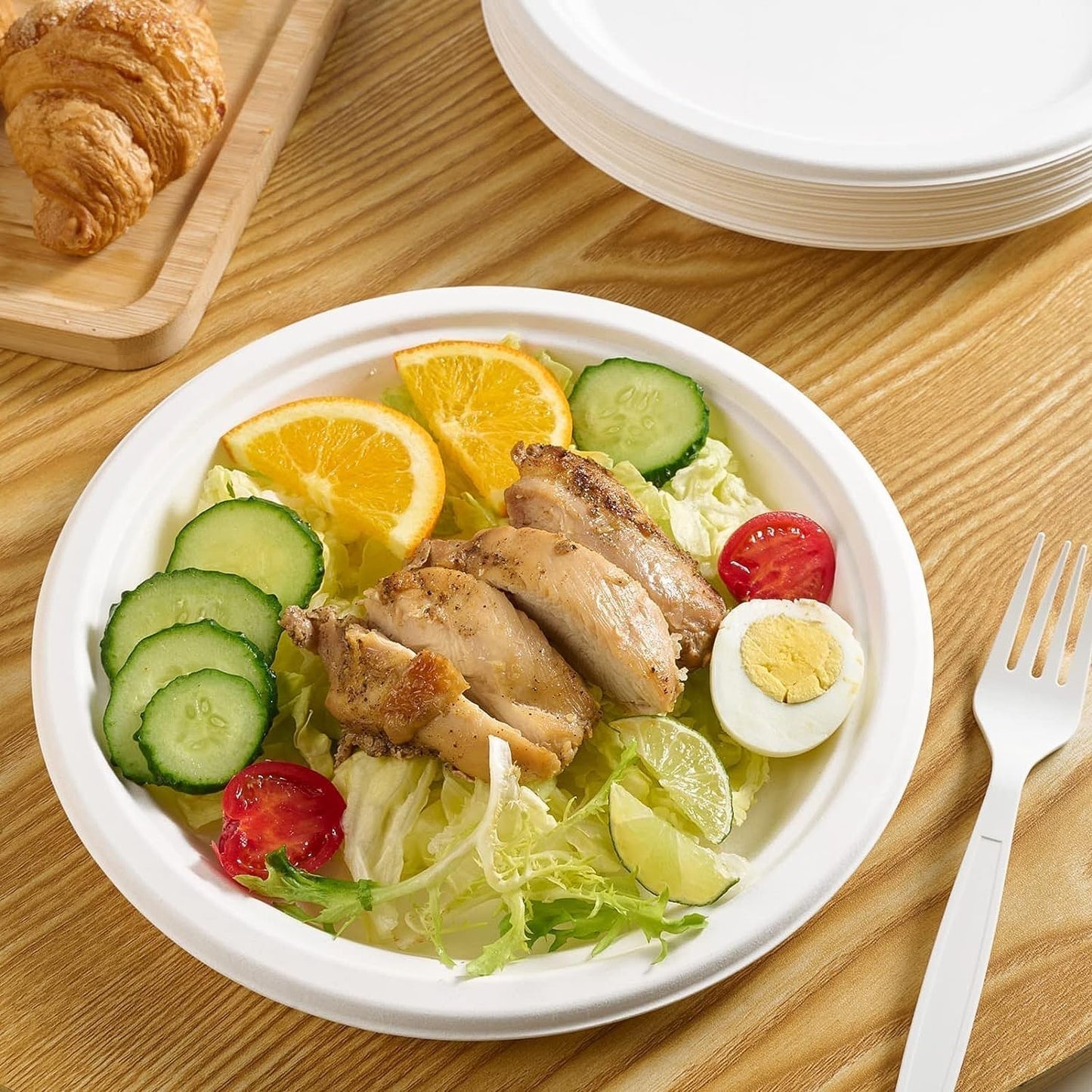 Vegnar Disposable Round Food Serving Plate (10 Pc)