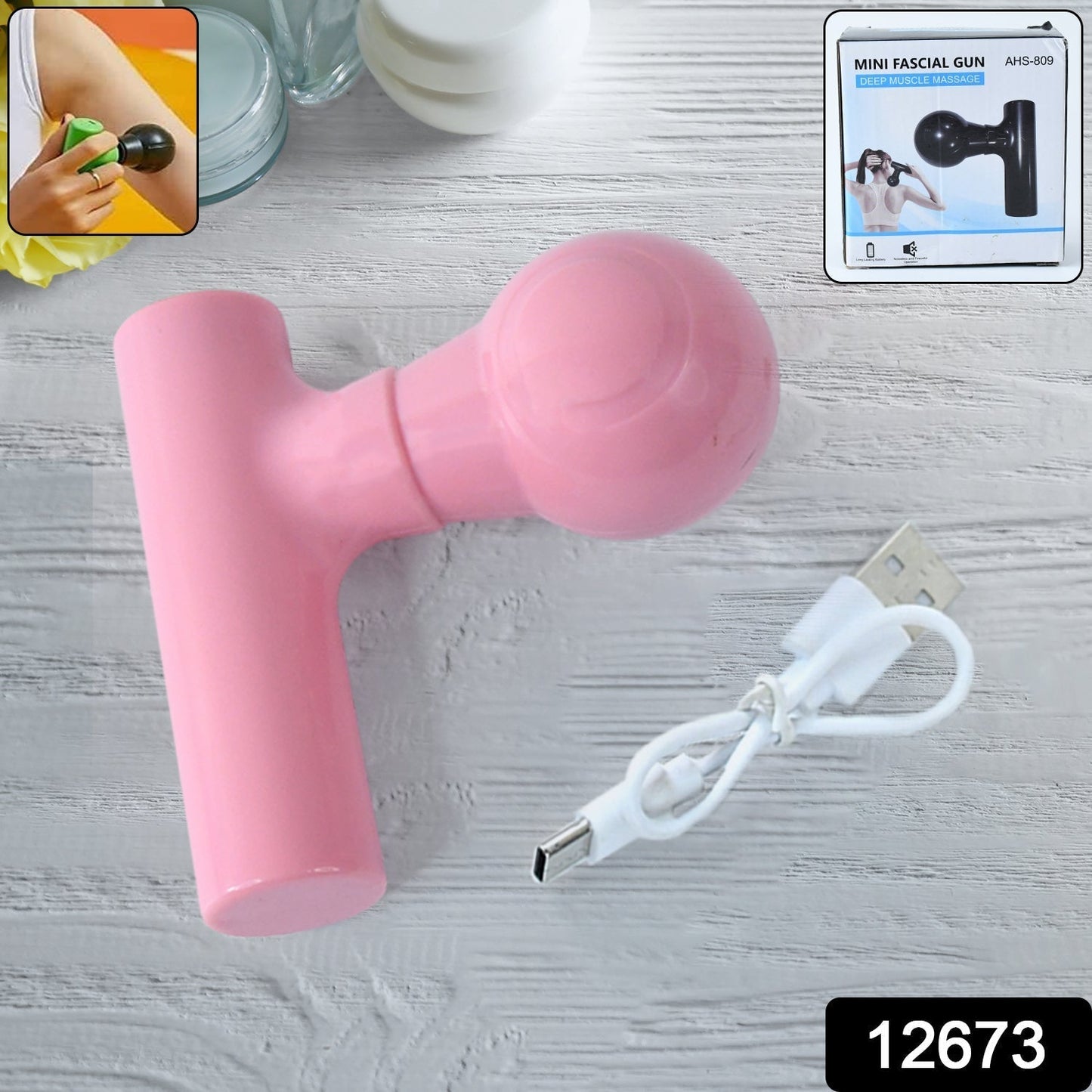 Black Mini Pocket Size Massager, Full Body Massager, Cordless One Button Operation for Body Pain & Relaxation