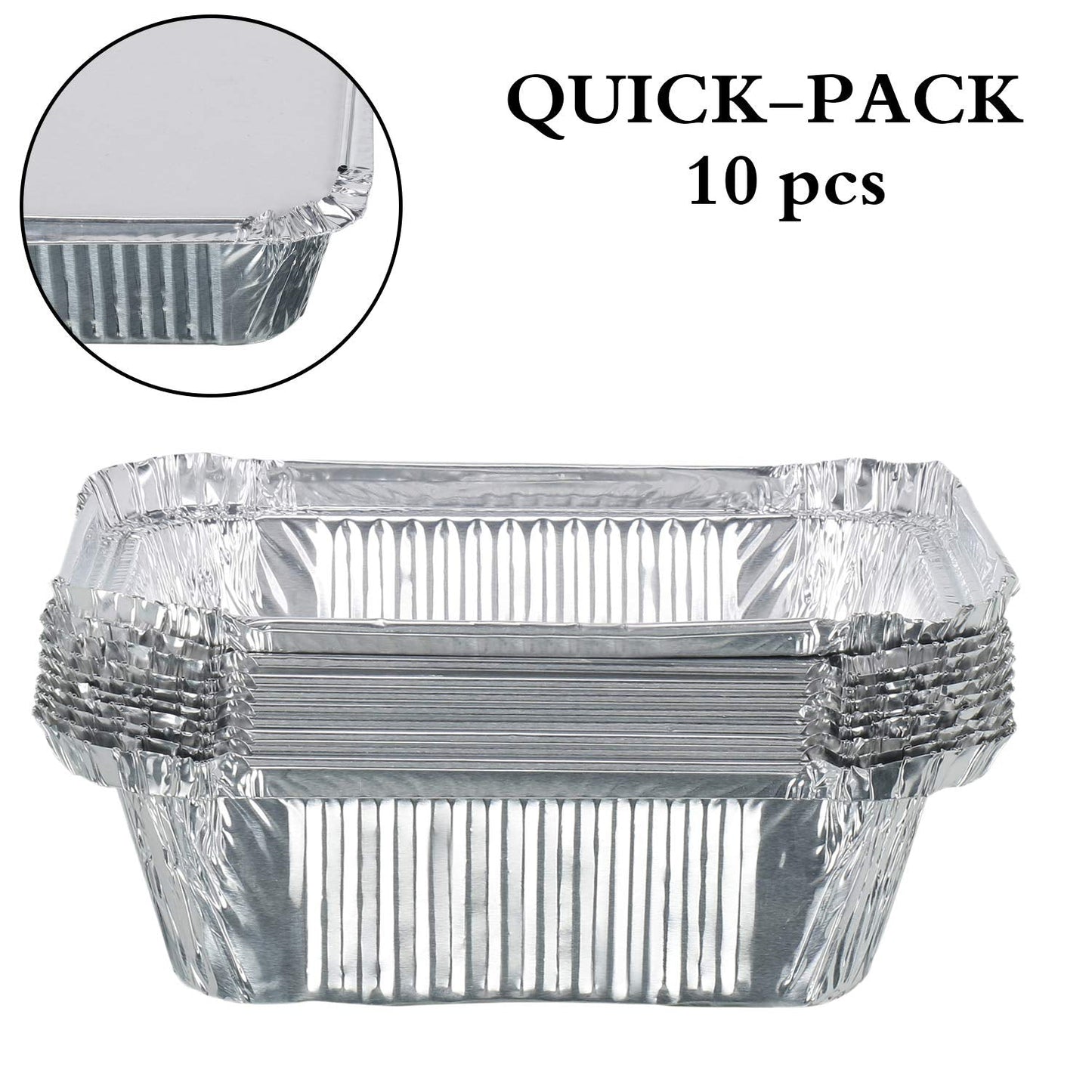 Freshee Aluminium Food Container with Lid â€” 450 ml â€” 10 Pc
