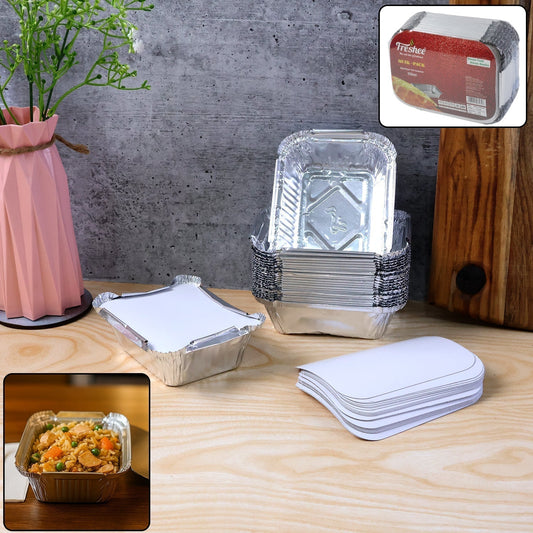 Disposable Aluminium Food Containers with Lids â€“ 250 ml Capacity (Pack of 25)