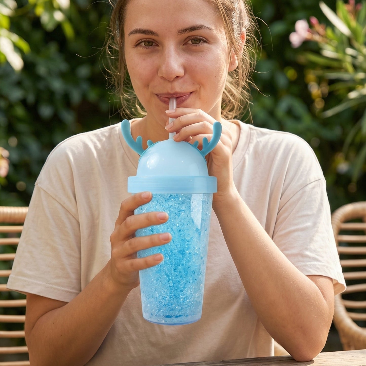 Cute 500ml Swizzy Jelly Tumbler with Straw for Cold Beverages
