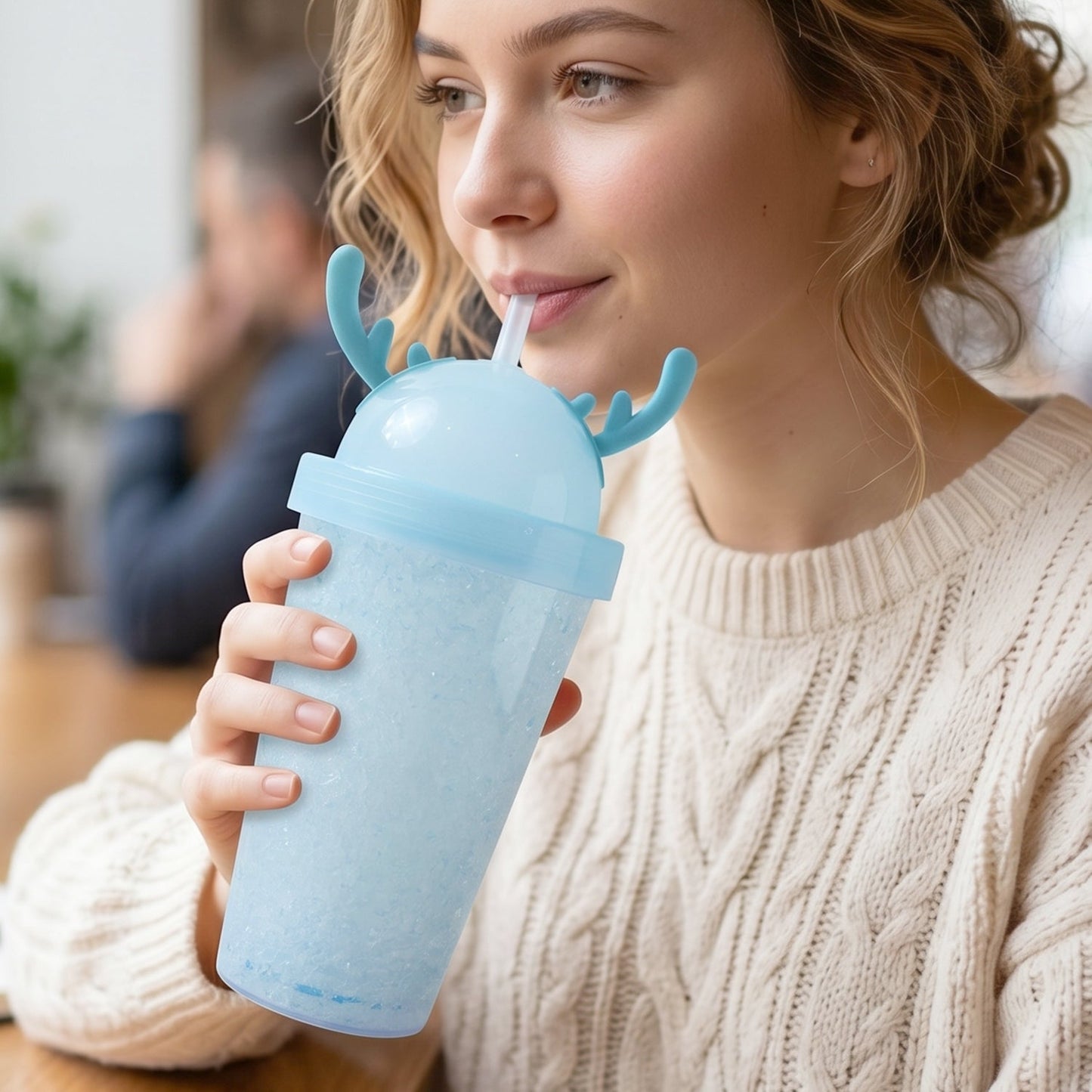 Cute 500ml Swizzy Jelly Tumbler with Straw for Cold Beverages