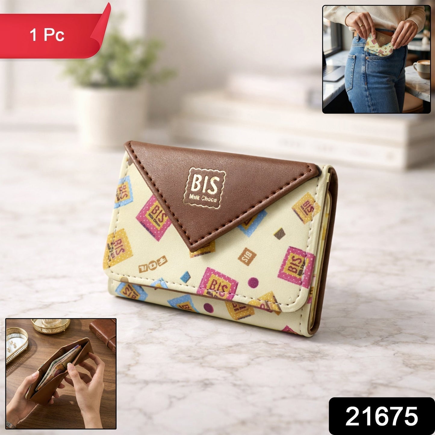 Premium Stylish Compact Foldable Wallet 1 Pc