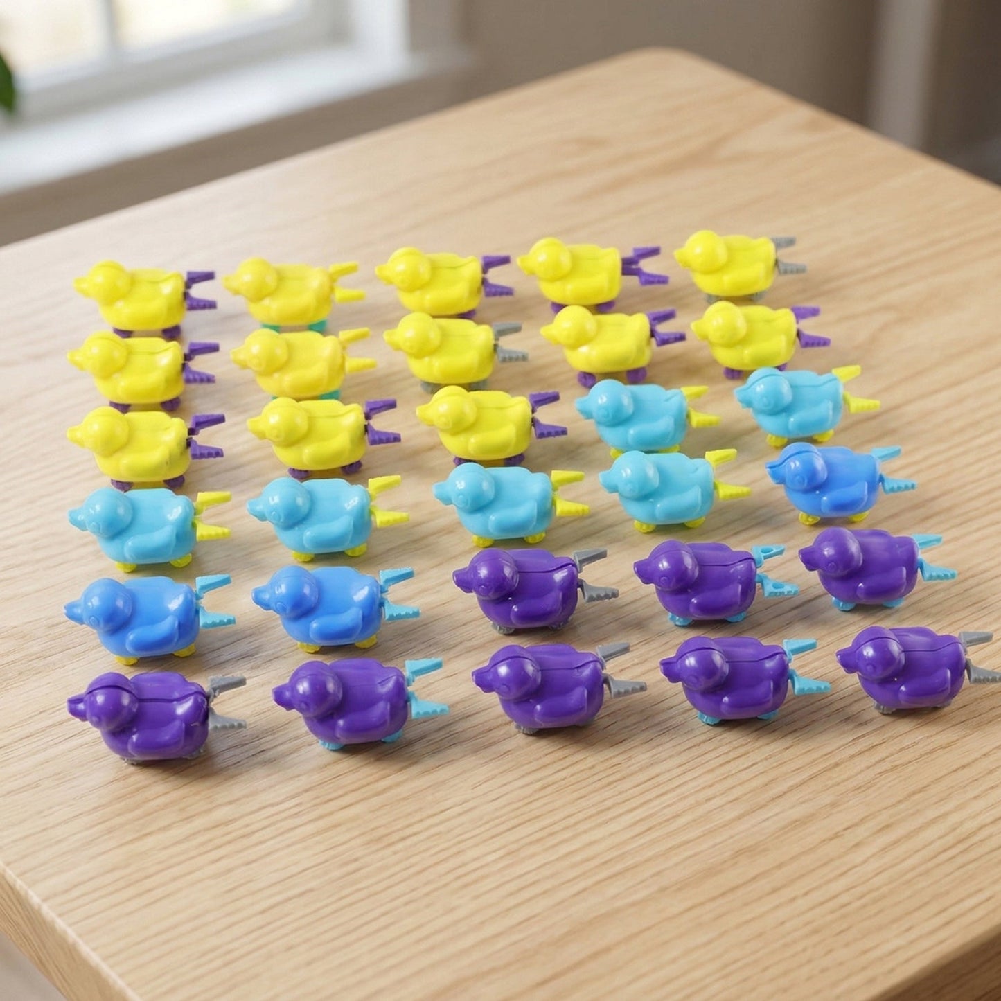 Small push back duck toy, Ejectable spring tail duck, Small DIY duck Toy (30 Pcs Set)