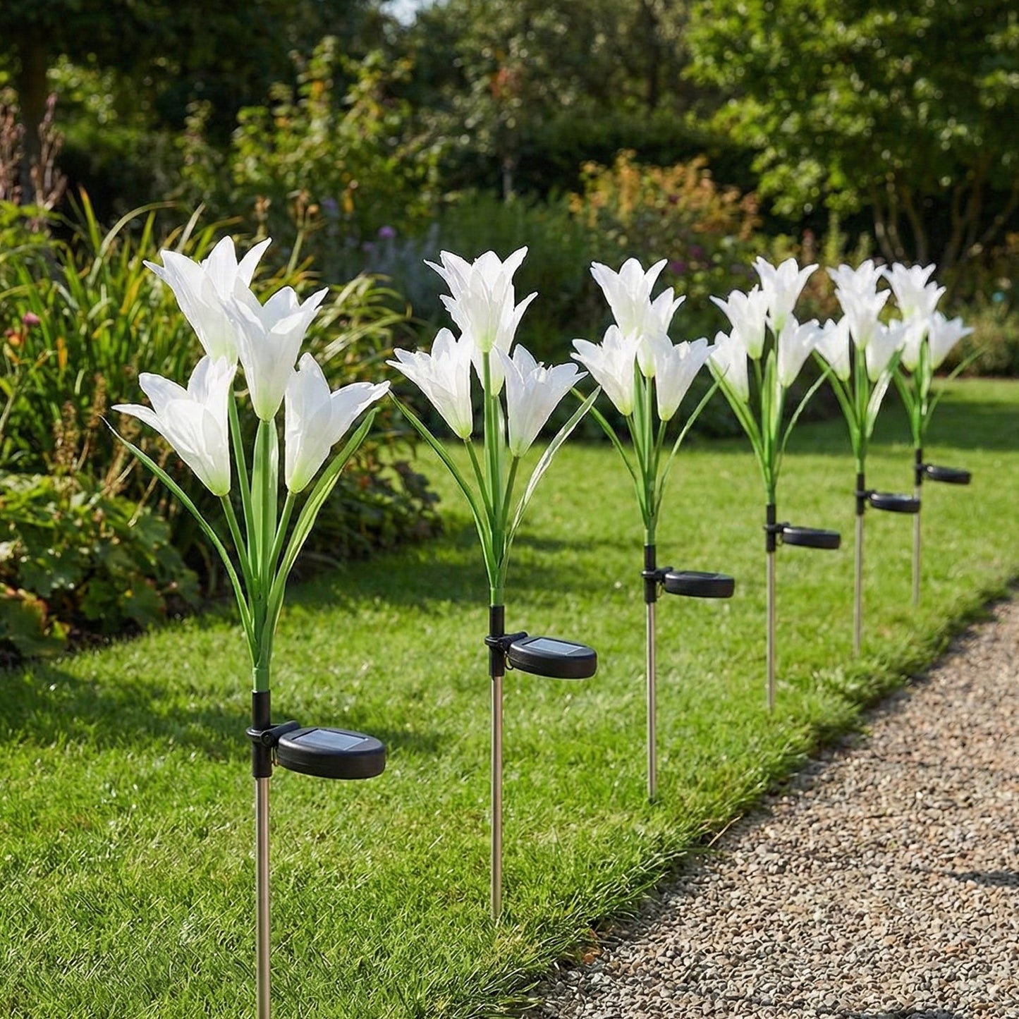 Solar Garden Flower Lights - (2Pc Set)