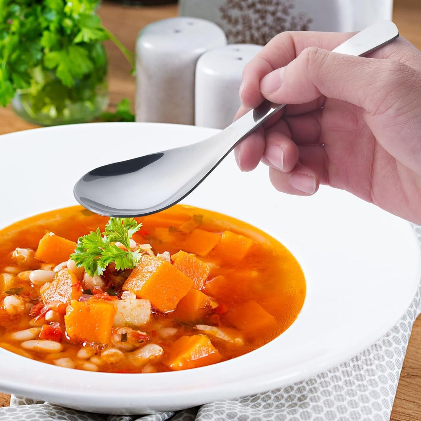 Apex Premium Stainless Steel Soup Spoon Set â€“ 6 Pieces