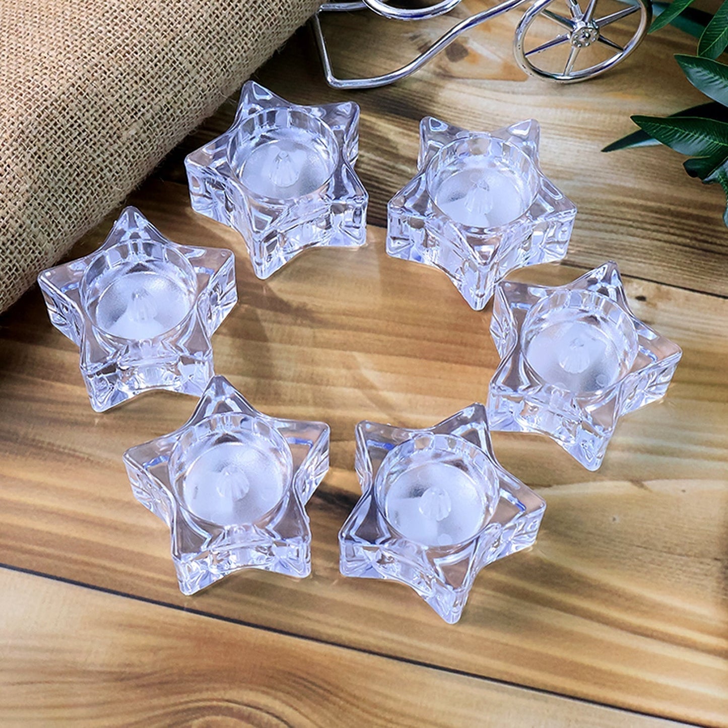 Flameless Star-Shaped LED Candles (6 Pc / Set)