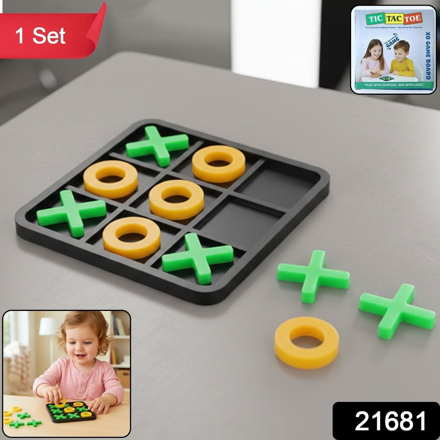 Classic Tic Tac Toe Board Game (1 Set )