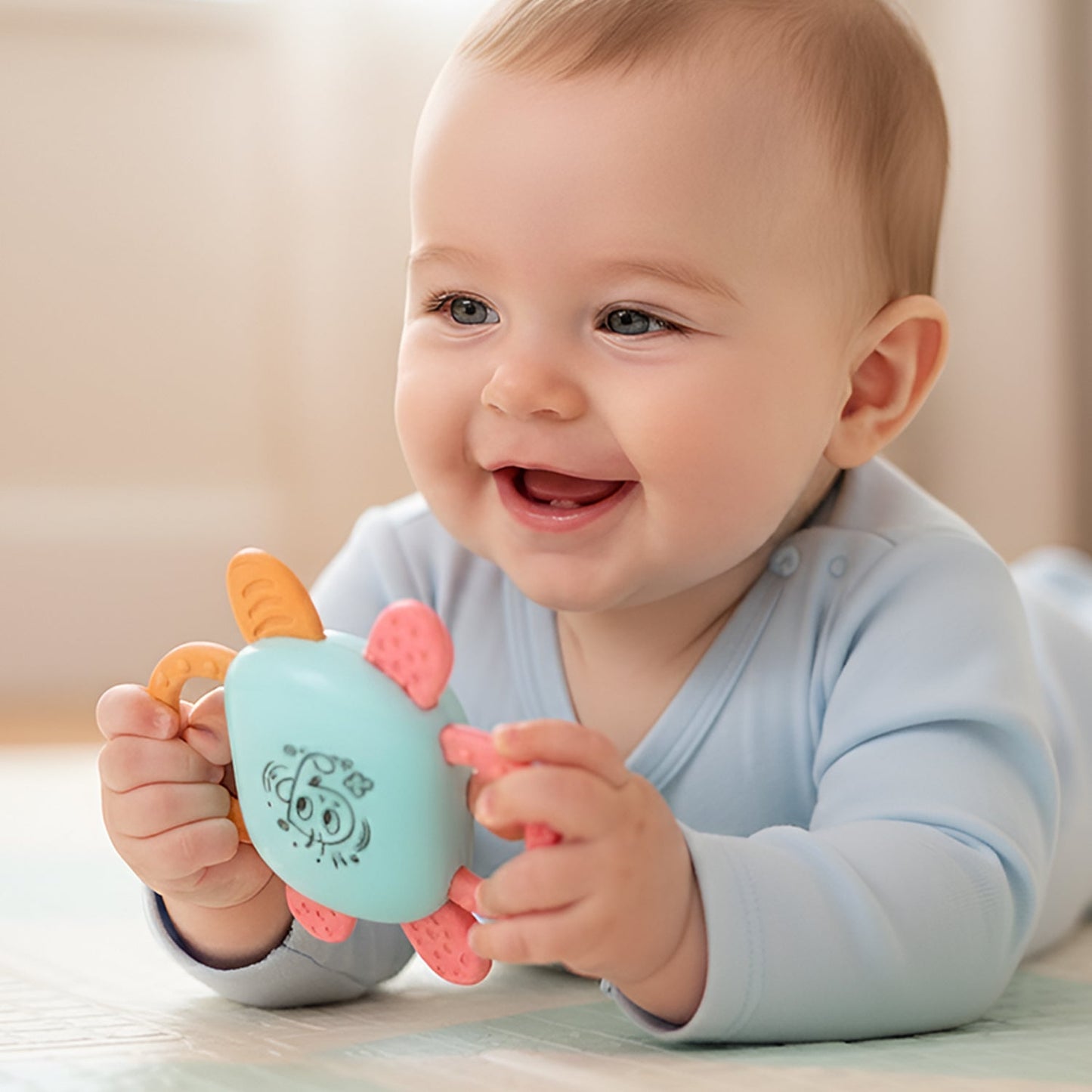 Play Cart Tiny Joys Rattle Toy Set â€“ 6-in-1 Baby Rattles