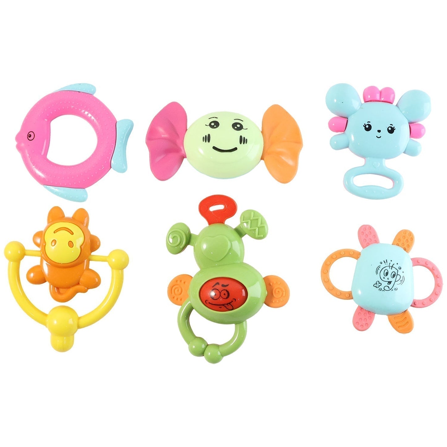 Play Cart Tiny Joys Rattle Toy Set â€“ 6-in-1 Baby Rattles