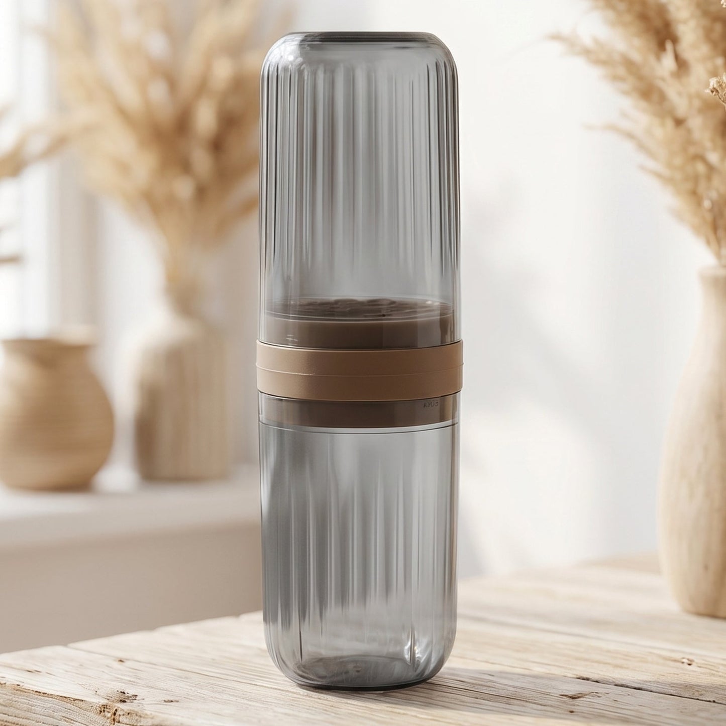 Travel Plastic Toothbrush Holder with Foldable Glass Design