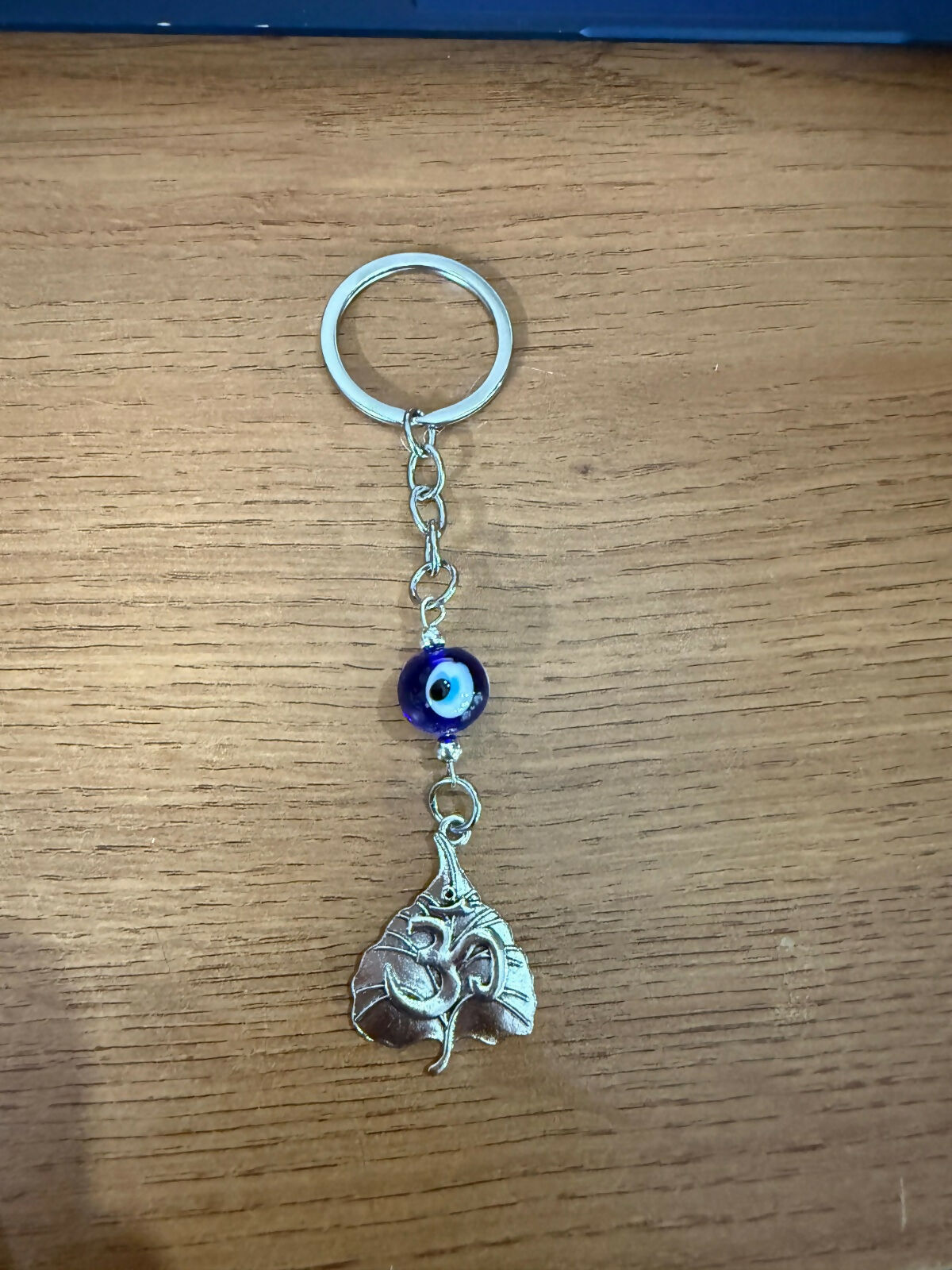 Om Leaf Evil Eye Keychain for Car Keys, Bags & Spiritual Gifting