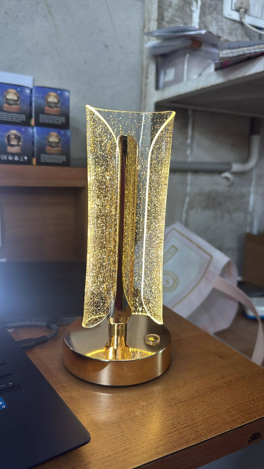Modern Crystal Table Lamp with Warm Light for Bedroom & Living Room