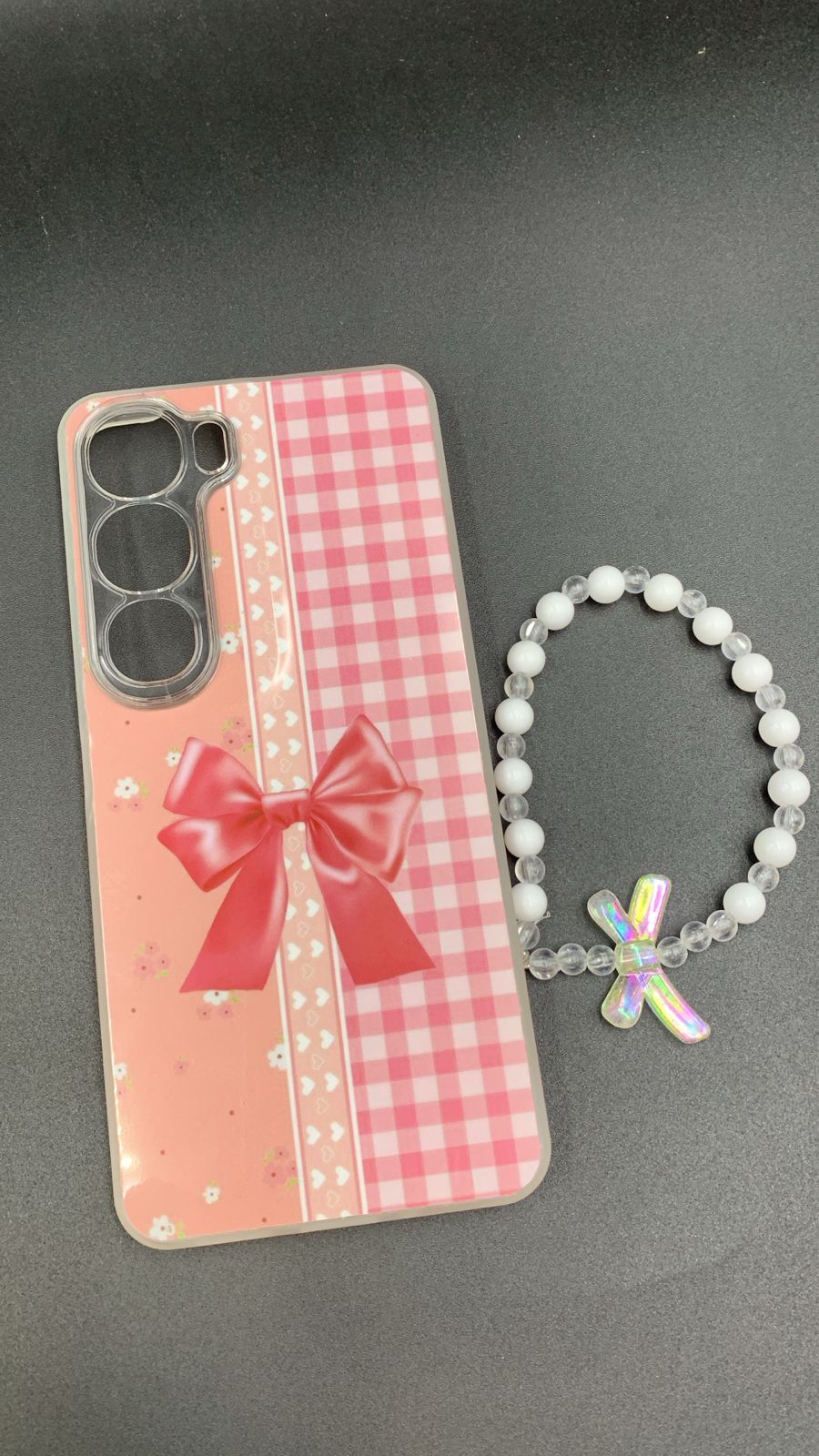 Leopard & Bow Luxury Case with Beaded Charm for Vivo, Samsung, Oppo & more.