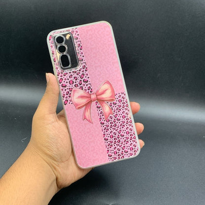 Leopard & Bow Luxury Case with Beaded Charm for Vivo, Samsung, Oppo & more.