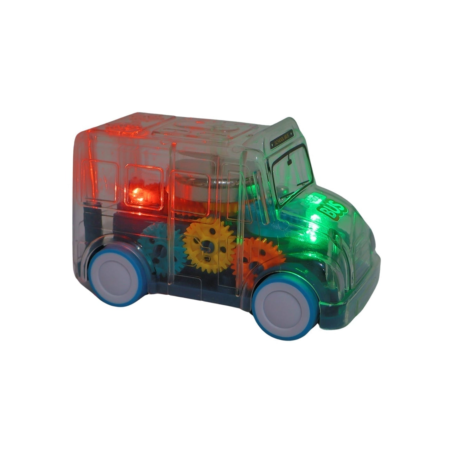 Kids Transparent Musical Light-Up School Bus Toy (1 Pc)