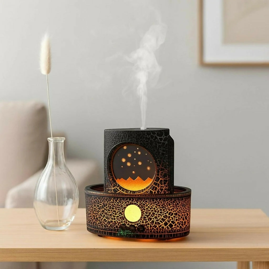 Flame Effect Aroma Diffuser with Remote LED Humidifier