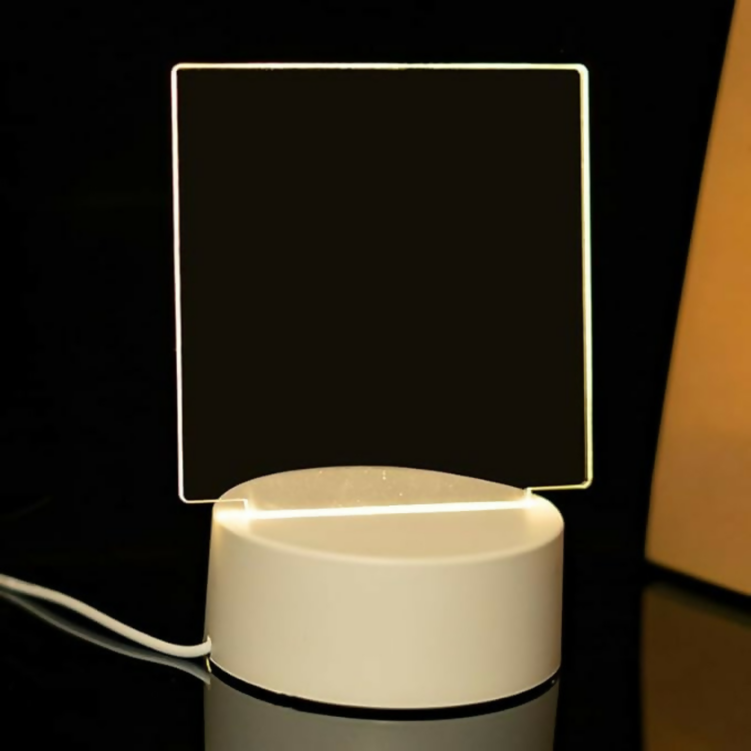 Custom LED Acrylic Night Lamp with Wooden Base