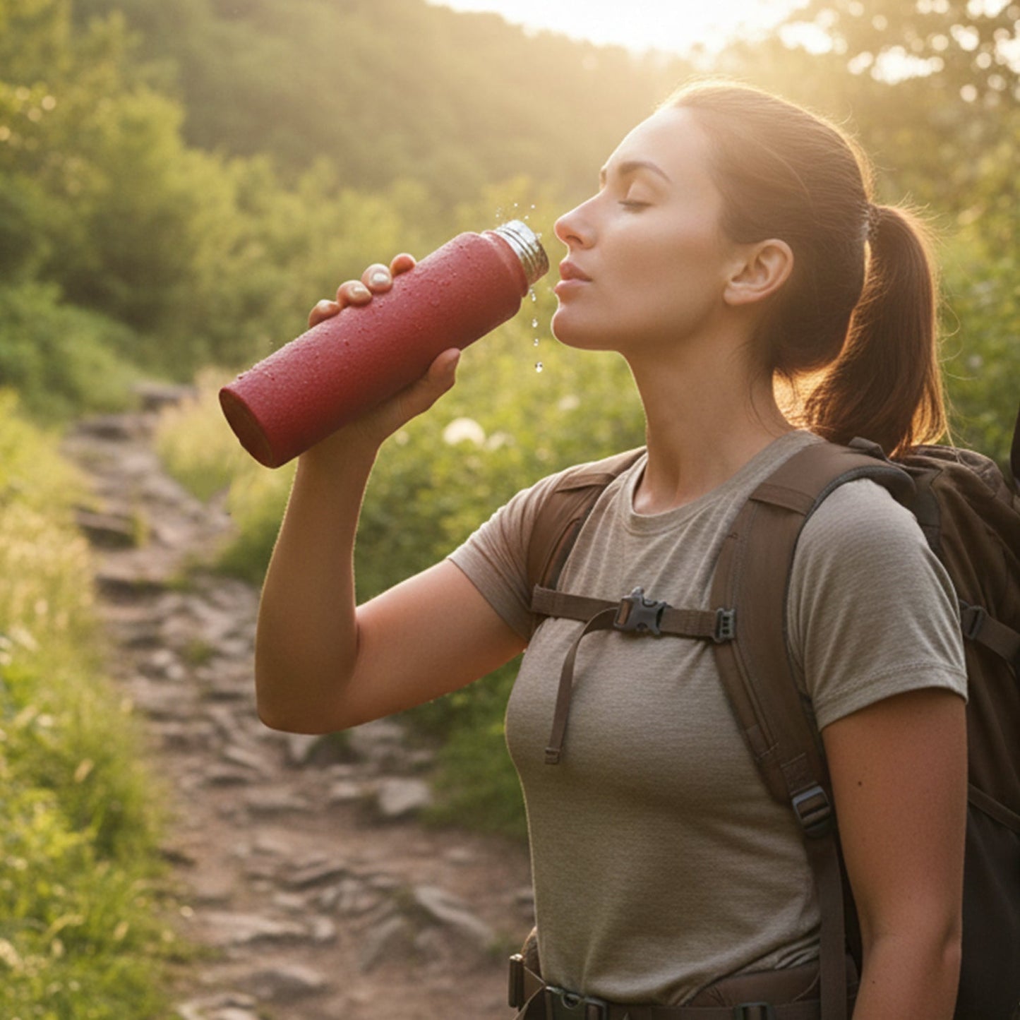 Red Alpha Pro Classic Stainless Steel Water Bottle 1000 ML ,Red Color