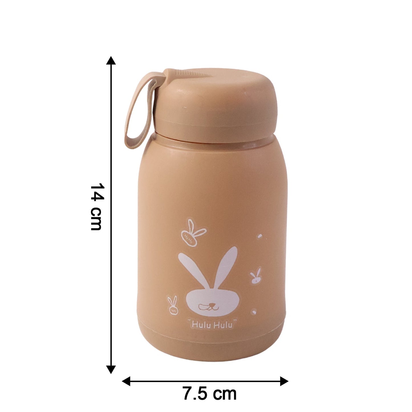 Cute Bunny Print Glass Drinking Brown Bottle (330ML / 1 Pc)