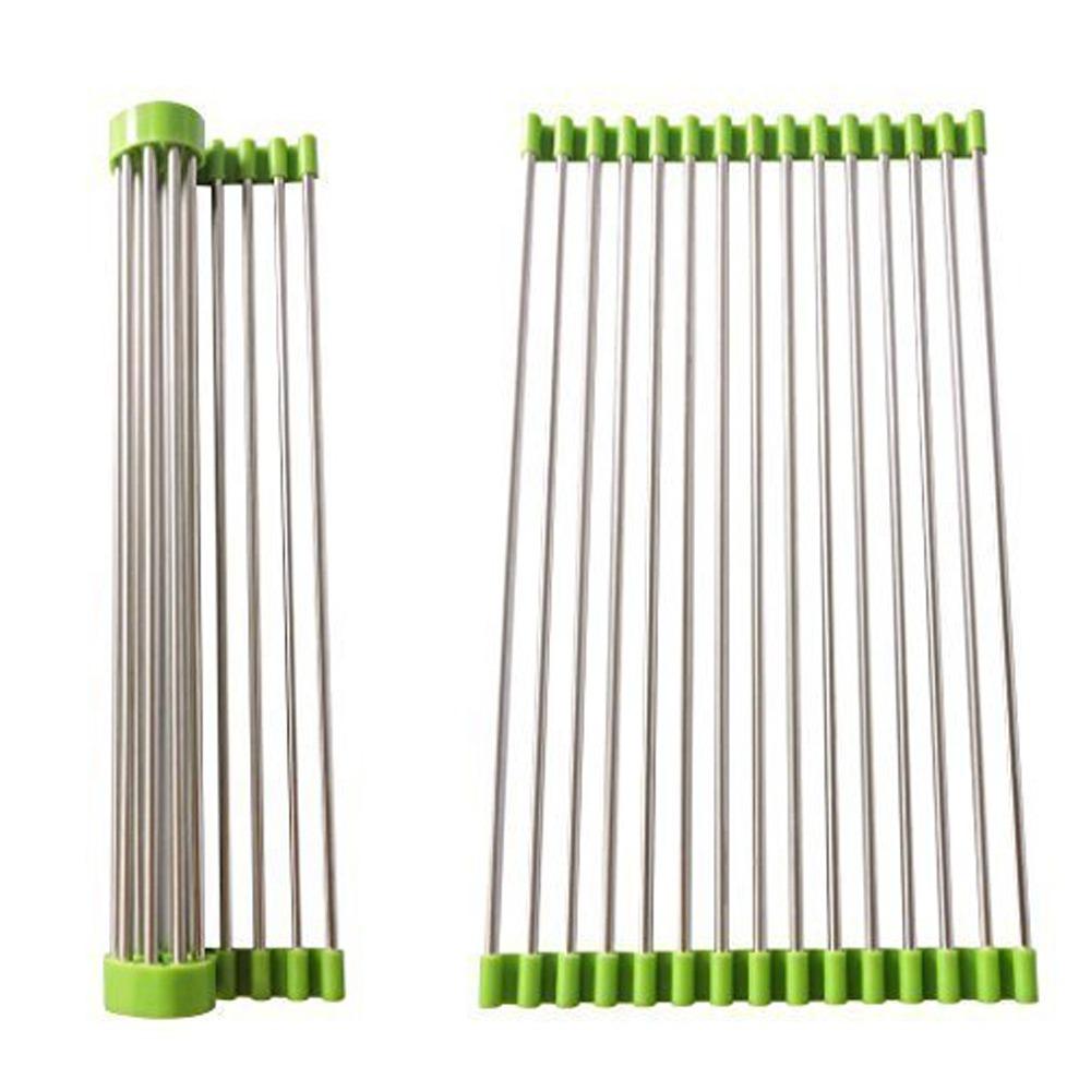 Foldable Drain Rack Kitchen Sink Roll up Dish Drying Rack Portable Dish Rack