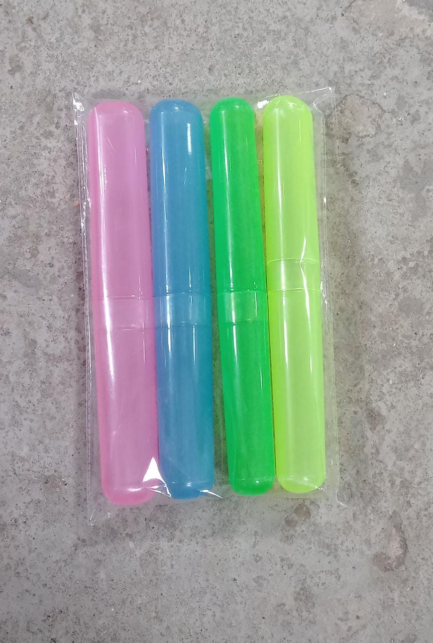 4-Piece Anti-Bacterial Plastic Toothbrush Cover Set – Travel Holder Cases