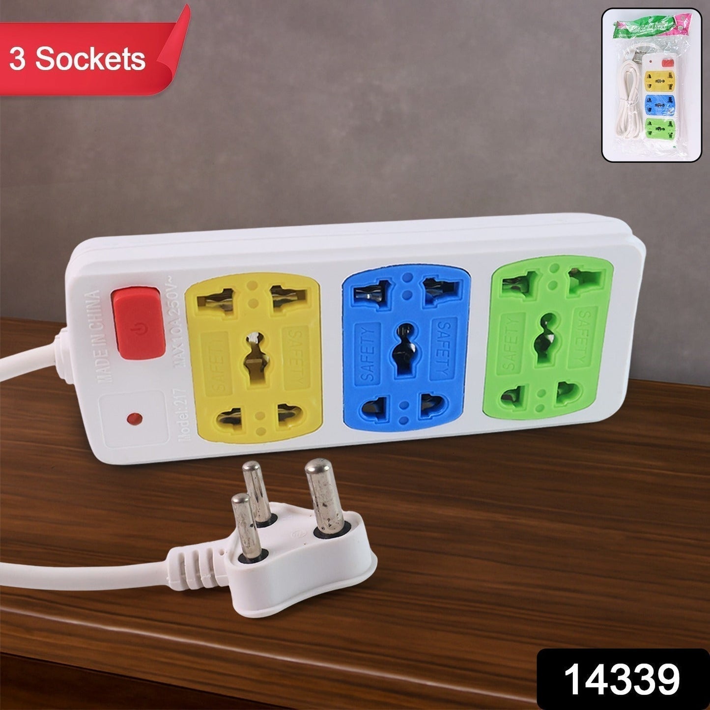 Compact 3-Socket Universal Extension Board (1 Pc)