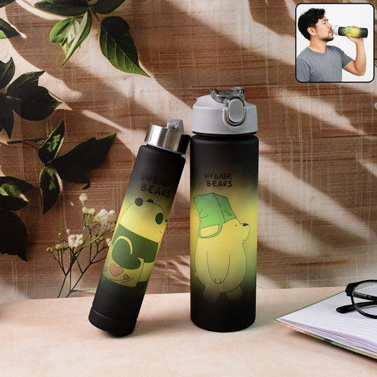 Cartoon Printed Water Bottles â€“ 900 ml & 300 ml (2 Pc)