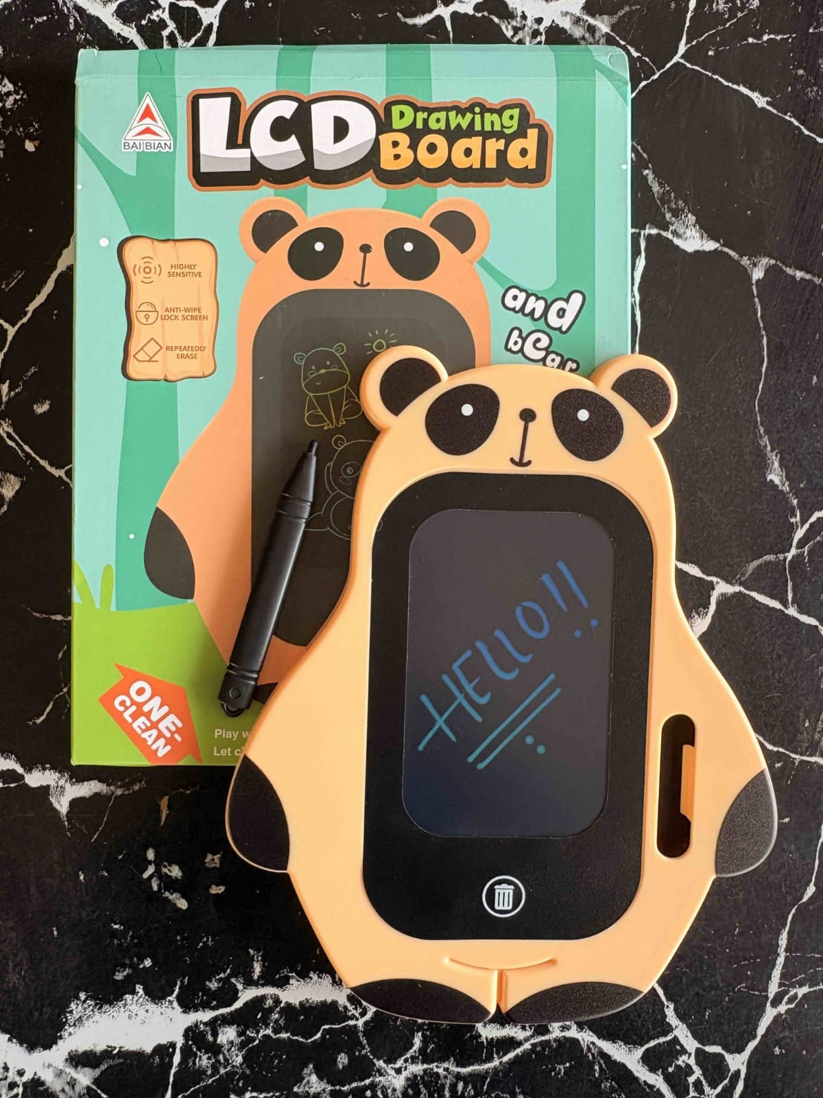 👉 Kids LCD Drawing Board Panda Shape Writing Tablet – Erasable Digital Sketch Pad