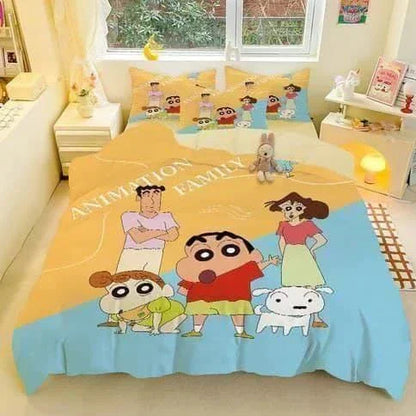 Kids Cartoon Bedsheet King Size with Pillow Covers