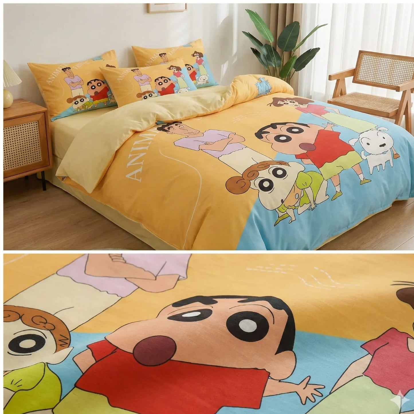Kids Cartoon Bedsheet King Size with Pillow Covers