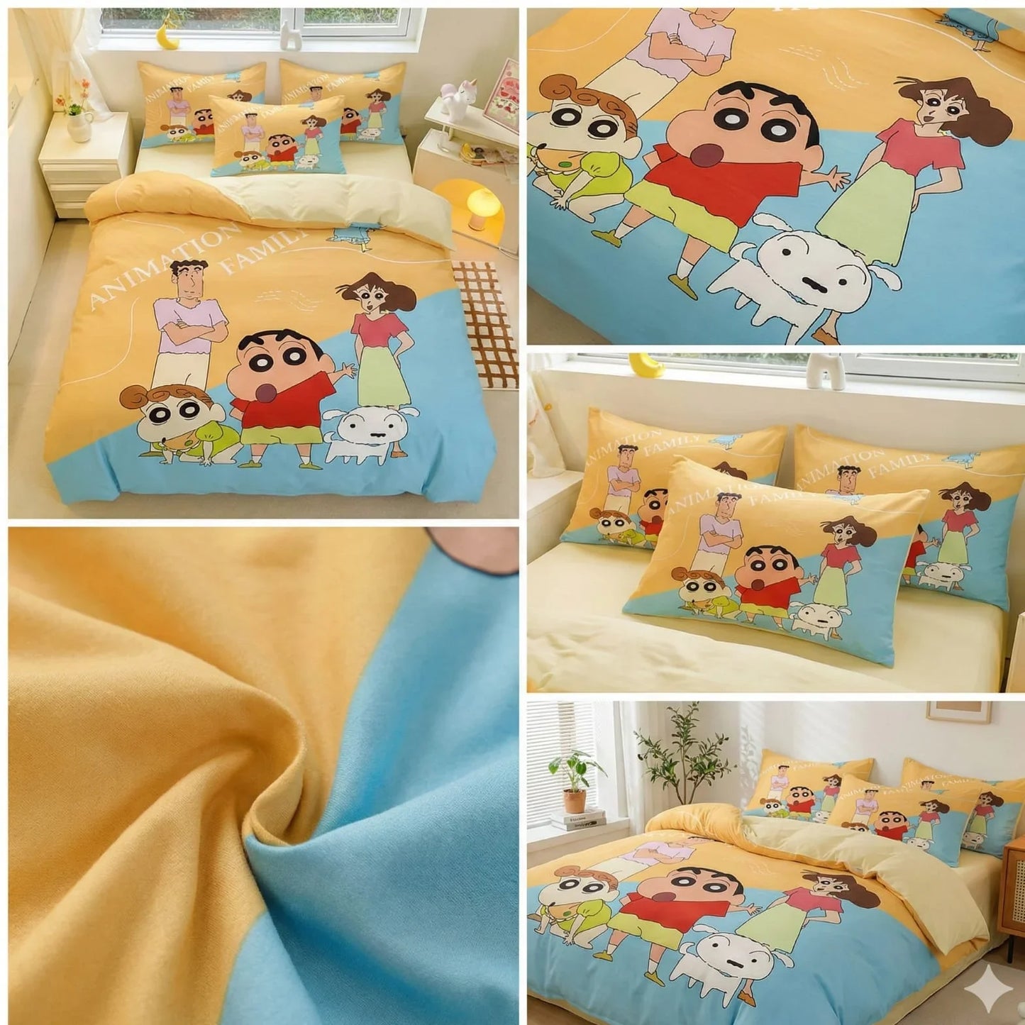 Kids Cartoon Bedsheet King Size with Pillow Covers