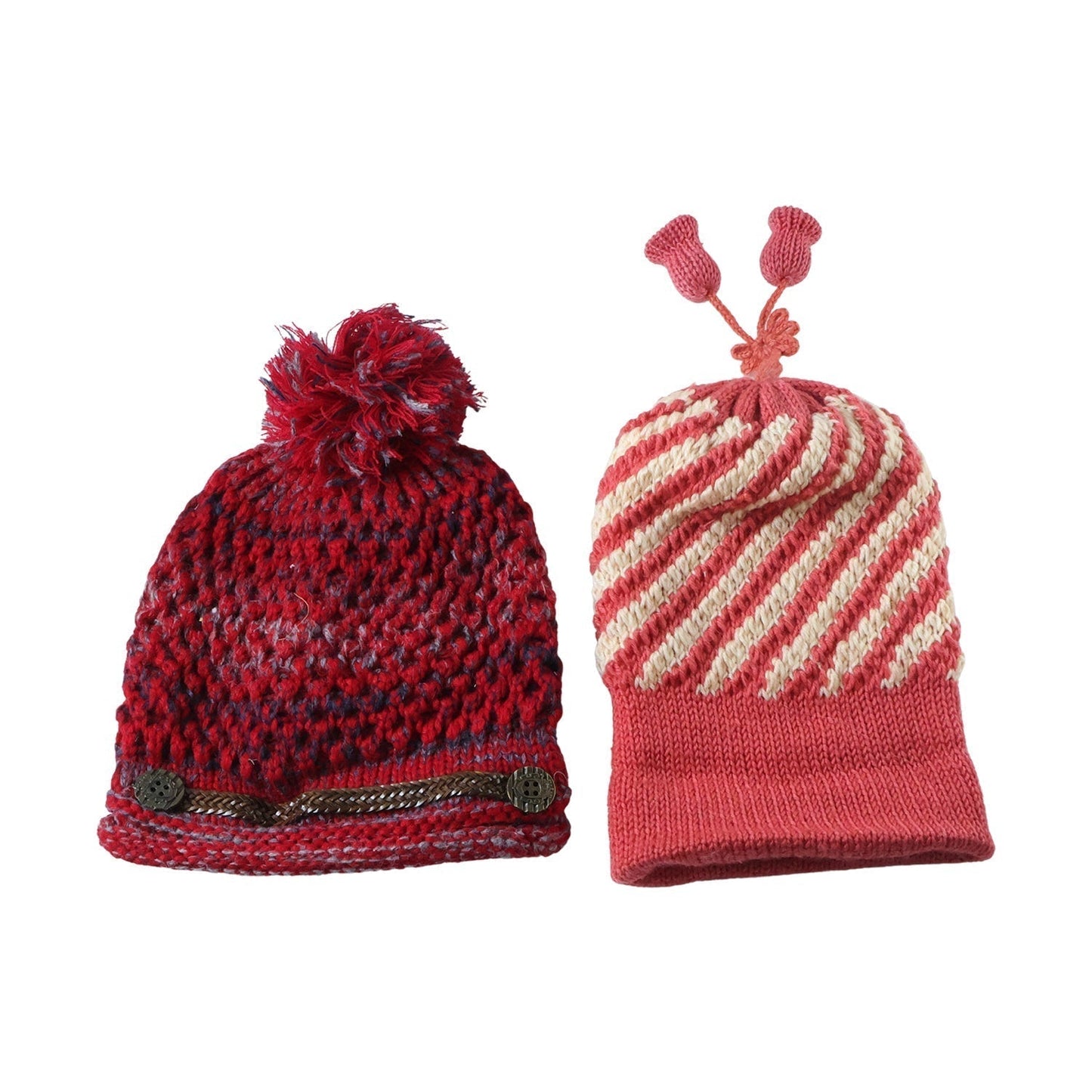 Cute Winter Woolen Knitted Caps for Men & Women (1 Pc, Mix Design)