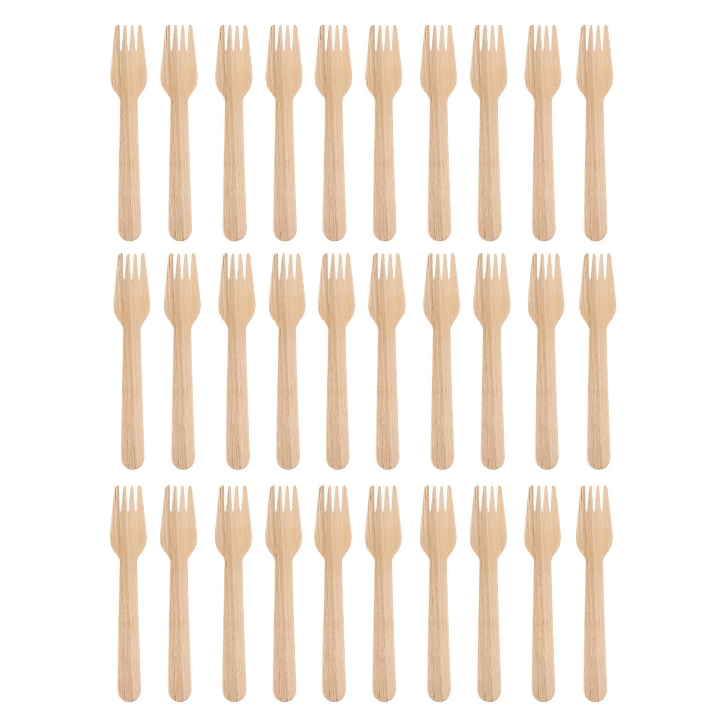 Freshee 160mm Wooden Fork â€“ 30 Pcs Pack