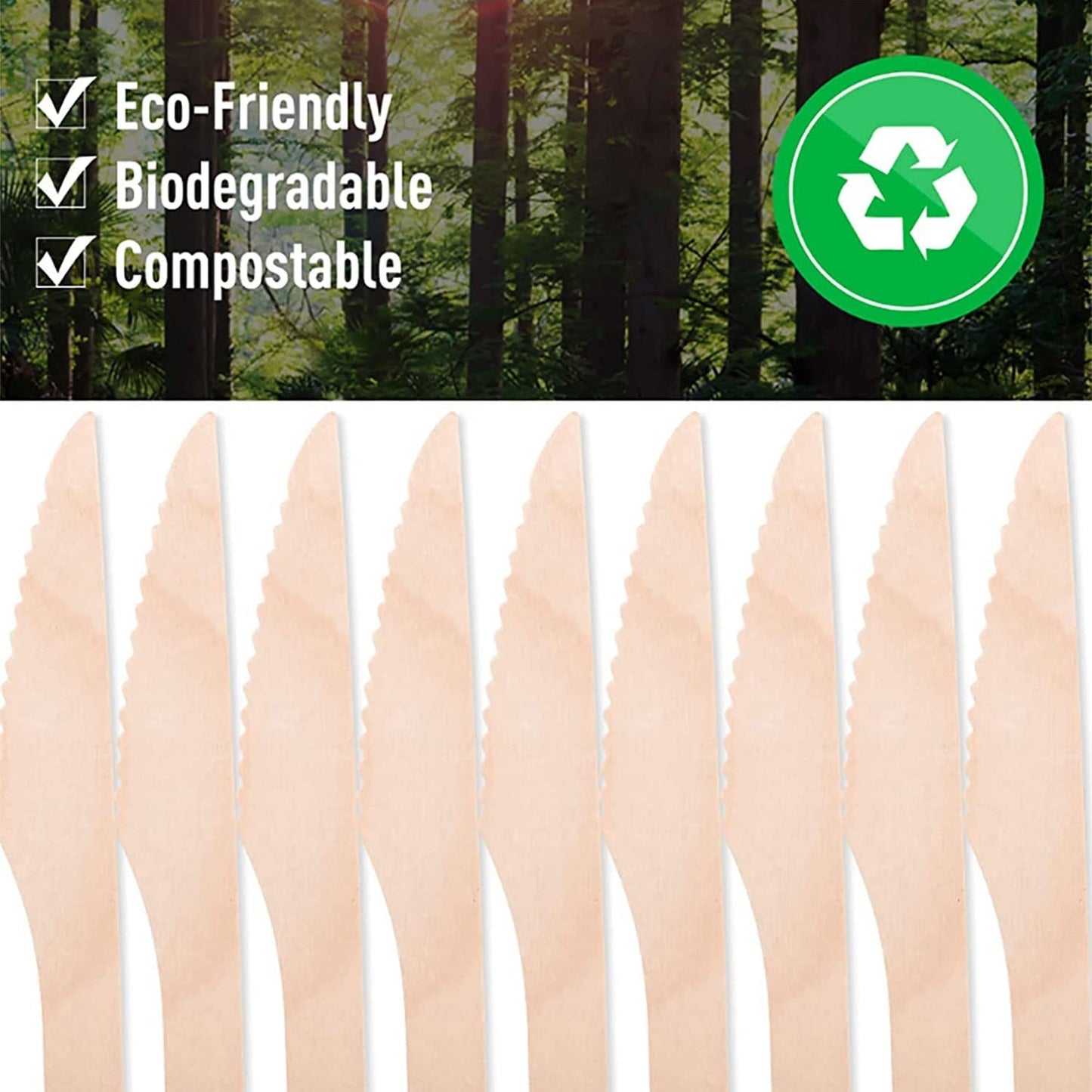 165mm Wooden Knife â€“ 30 Pcs Pack