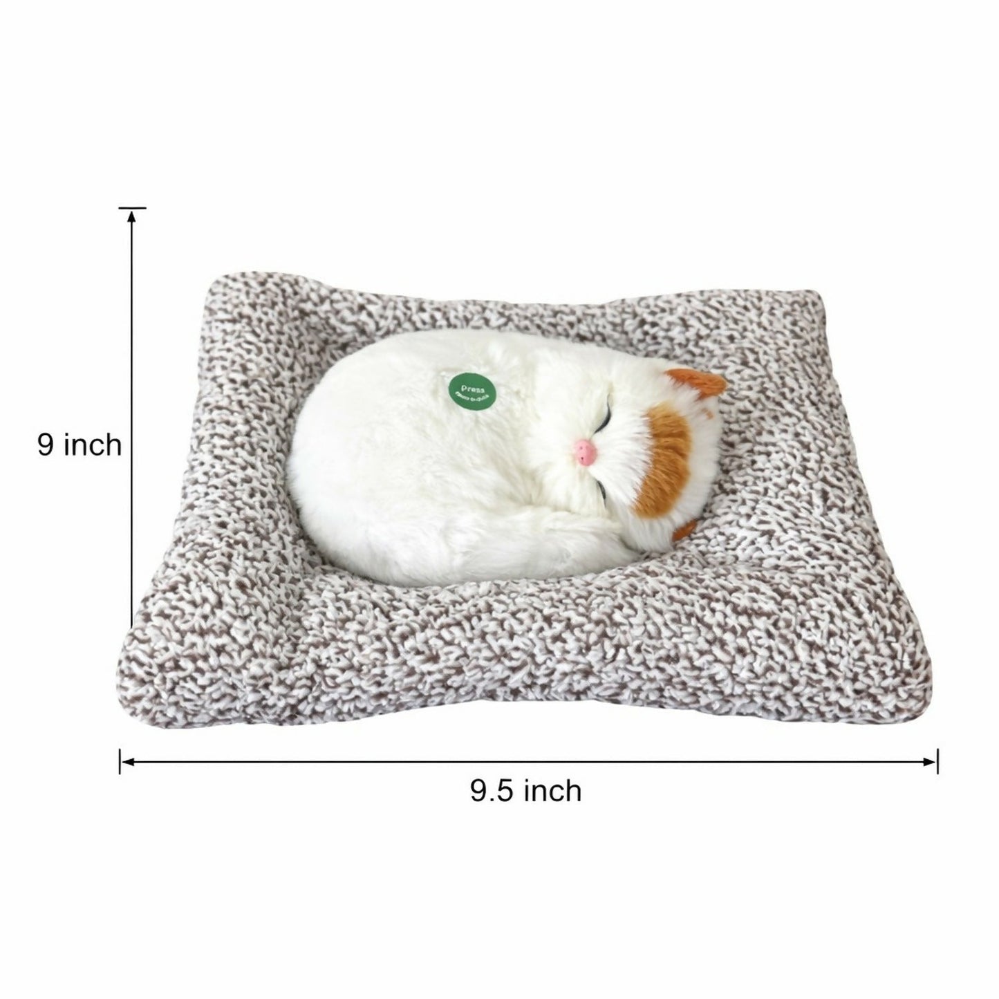 Sleeping Cat Showpiece on Soft Cushion for Home & Office Desk Decor