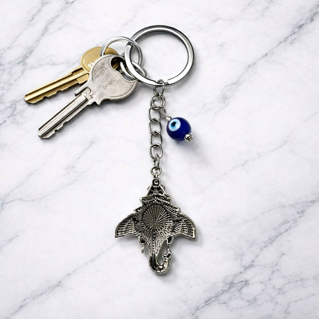 Ganesh Evil Eye Keychain for Car Keys, Bags & Spiritual Gifting