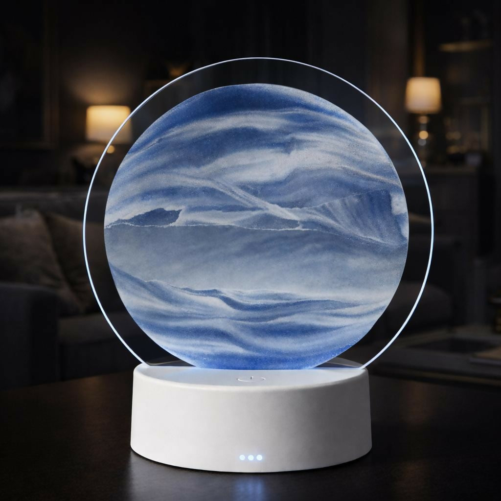 LED Round Sand Art Lamp | Relaxing Desktop Night Light Home DÃ©cor Gift